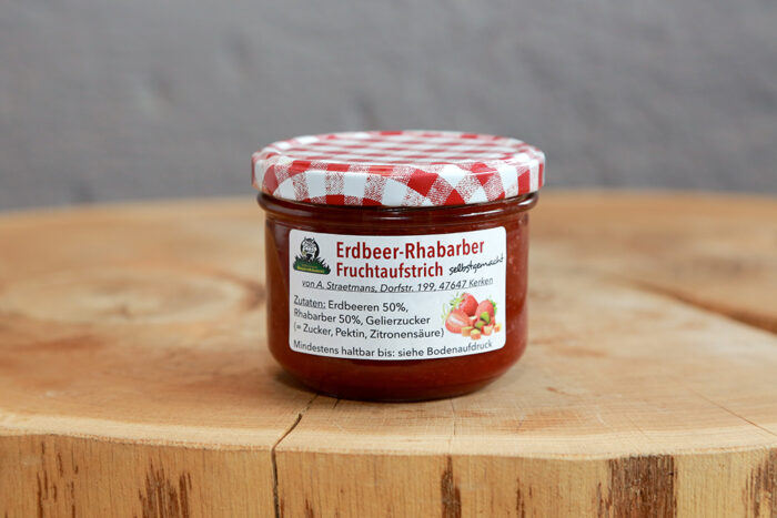Fruchtaufstrich Erdbeer-Rhabarber, 250ml im Glas - Bauernkäserei ...